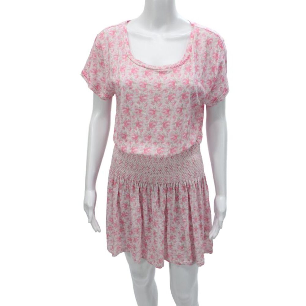 Love Shack Fancy Womens Pink T-Shirt Dress Cotton Short Sleeve Size XS